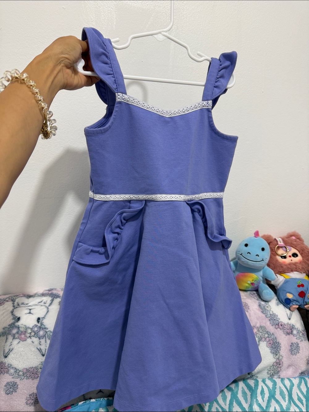 Janie and jack Girls Purple Ruffle Strap Dress size 6